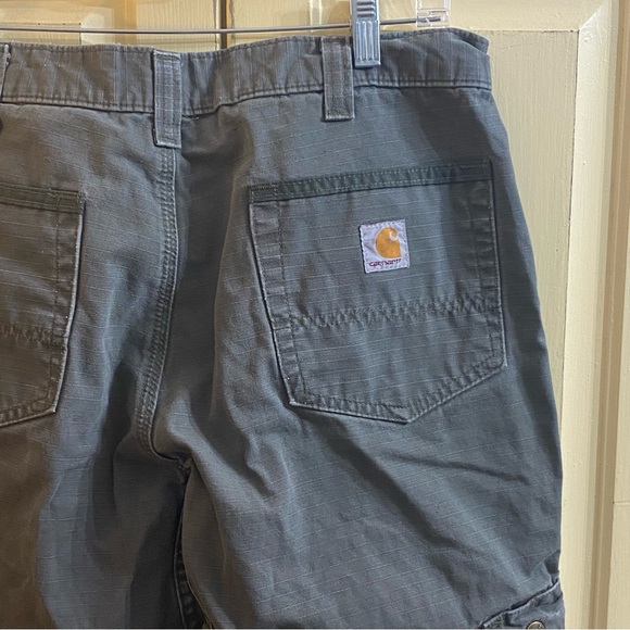 Carhartt Mens Green Cargo Pants Work Jeans Relaxed Fit Heavyweight Size 34 - Picture 9 of 14